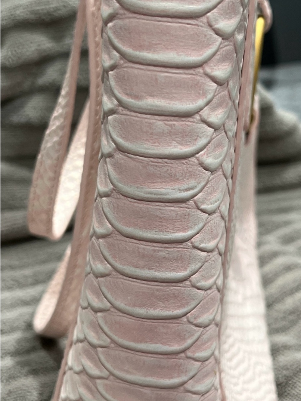 Dooney & Bourke Light Pink Embossed Leather Tote with Gold Hardware - Picture 4 of 7